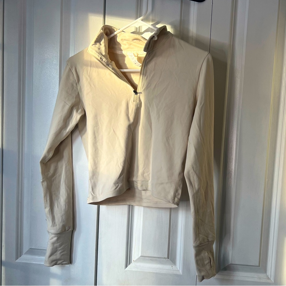 Paragon cropped quarter zip top